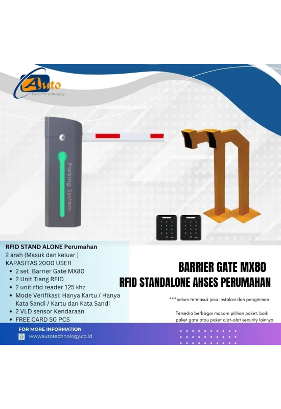 Akses Gate Palang Otomatis Perumahan MX80 Standalone