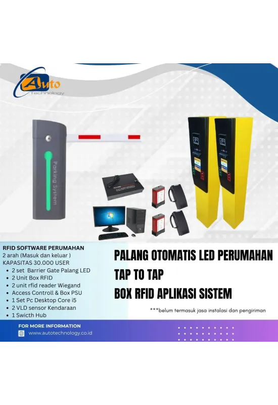 Palang Otomatis LED Perumahan Box RFID Aplikasi Sistem