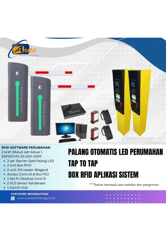 Palang Otomatis LED Perumahan Box RFID Aplikasi Sistem