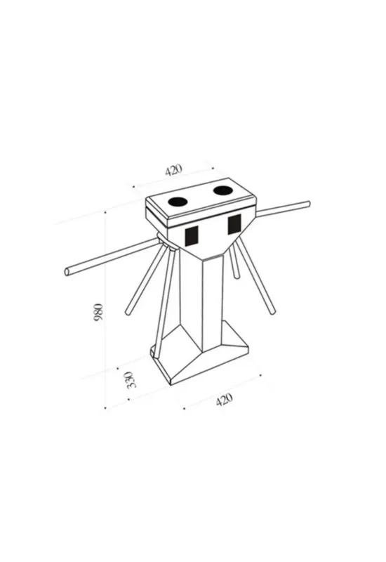 Pintu  Antrian Double Arm Tripod Turnstile