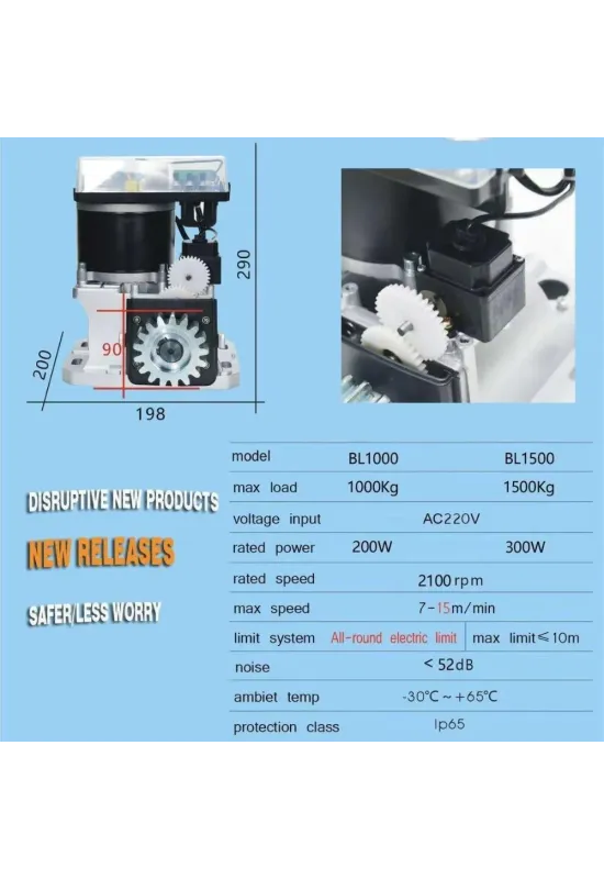 BL800 sliding gate motor no limit