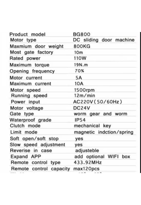 Automatic Sliding Gate DC 800 